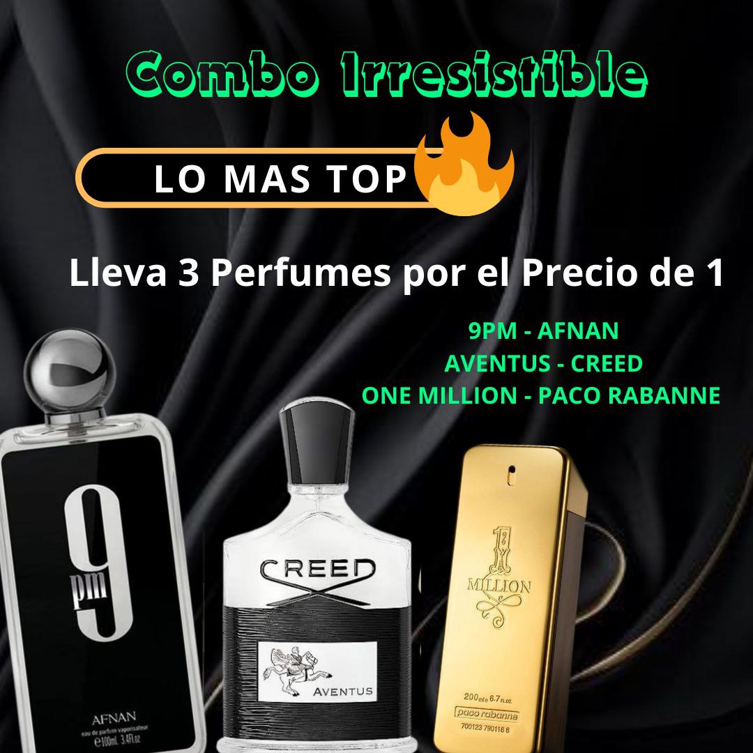 3) KIT 3 PERFUMES CABALLERO Y SOLO PAGAS 1